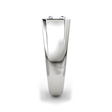 Just Brilliant Statement Signet Ring — Asscher — 18K White Gold — side view