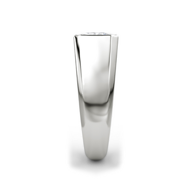 Just Brilliant Statement Signet Ring — Radiant — 18K White Gold — side view