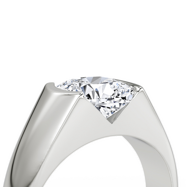 Just Brilliant Statement Signet Ring — Cushion — 18K White Gold — detail view