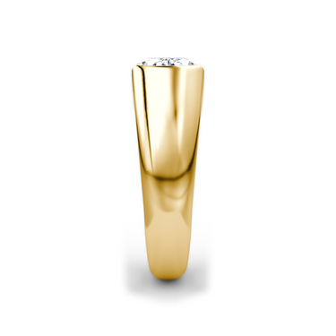 Just Brilliant Statement Signet Ring — Oval — 18K Yellow Gold — side view