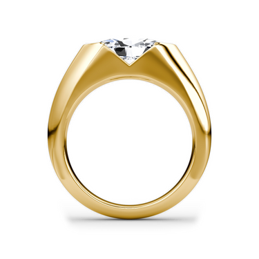 Just Brilliant Statement Signet Ring — Oval — 18K Yellow Gold — profile view