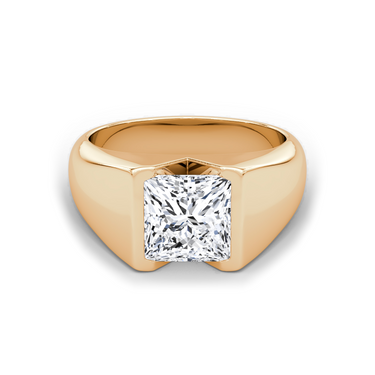 Just Brilliant Statement Signet Ring — Princess — 18K Rose Gold — front view