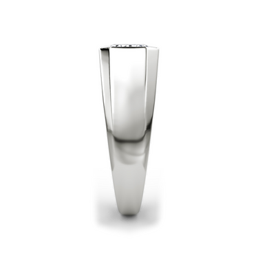 Just Brilliant Statement Signet Ring — Emerald — 18K White Gold — side view