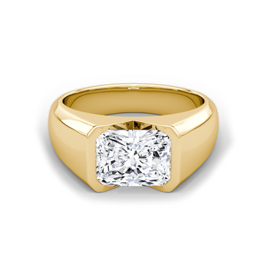 Just Brilliant Statement Signet Ring — Radiant — 18K Yellow Gold — front view