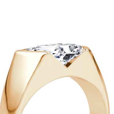 Just Brilliant Statement Signet Ring — Pear — 18K Rose Gold — detail view