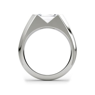 Just Brilliant Statement Signet Ring — Emerald — 18K White Gold — profile view