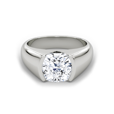 Just Brilliant Statement Signet Ring — Cushion — 18K White Gold — front view