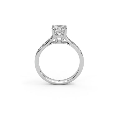 Solitaire Engagement Ring by Just Brilliant – 4ct lab-grown diamond ring in 18K white gold – close-up view