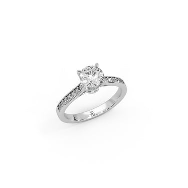 Solitaire Engagement Ring by Just Brilliant – 4ct lab-grown diamond ring in 18K white gold – lifestyle view