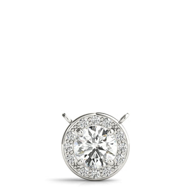Round Halo Pendant – Round Lab Diamond Pendant in 18K Gold | Just Brilliant – close-up view