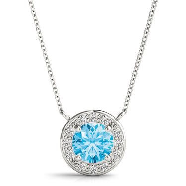 Round Halo Pendant – Round Lab Diamond Pendant in 18K Gold | Just Brilliant – view 9