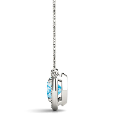 Round Halo Pendant – Round Lab Diamond Pendant in 18K Gold | Just Brilliant – view 10