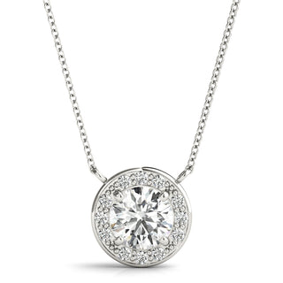 Round Halo Pendant – Radiant Lab Diamond Pendant in 18K Gold | Just Brilliant