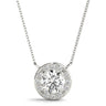 Round Halo Pendant – Radiant Lab Diamond Pendant in 18K Gold | Just Brilliant