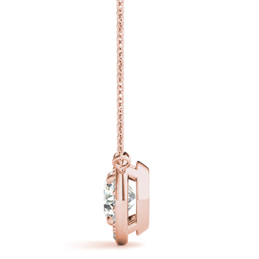 Round Halo Pendant – Round Lab Diamond Pendant in 18K Gold | Just Brilliant – view 7