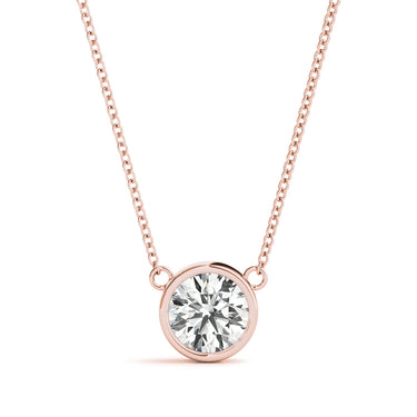Solitaire Bezel Set Diamond Pendant – Lab Diamond Pendant in 18K Gold | Just Brilliant – view 7