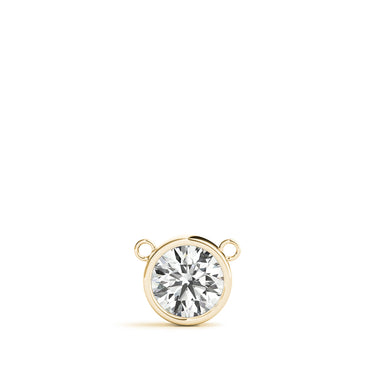 Solitaire Bezel Set Diamond Pendant – Lab Diamond Pendant in 18K Gold | Just Brilliant – angle view