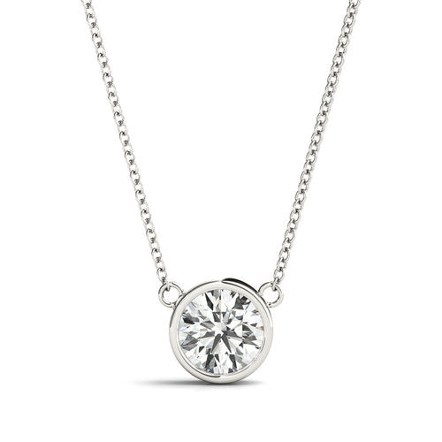 Solitaire Bezel Set Diamond Pendant