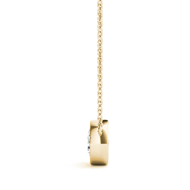 Solitaire Bezel Set Diamond Pendant – Lab Diamond Pendant in 18K Gold | Just Brilliant – side view