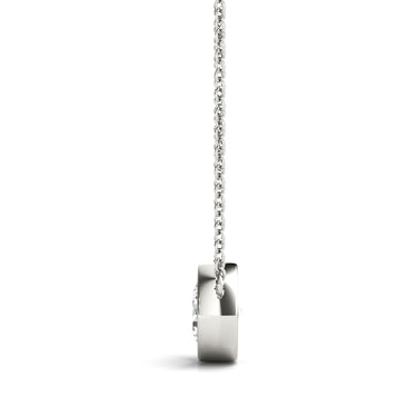 Solitaire Bezel Set Diamond Pendant – Lab Diamond Pendant in 18K Gold | Just Brilliant – detail view