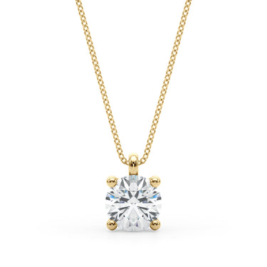 Four Prong Solitaire Diamond Pendant – Lab Diamond Pendant in 18K Gold | Just Brilliant – lifestyle view