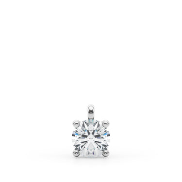 Four Prong Solitaire Diamond Pendant – Lab Diamond Pendant in 18K Gold | Just Brilliant – close-up view