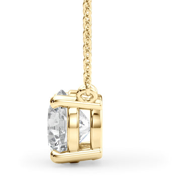 Solitaire New Style Pendants – Lab Diamond Pendant in 18K Gold | Just Brilliant – angle view