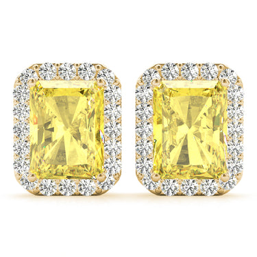 Radiant Halo Studs – Radiant Lab Diamond Stud Earrings in 18K Gold | Just Brilliant – view 12