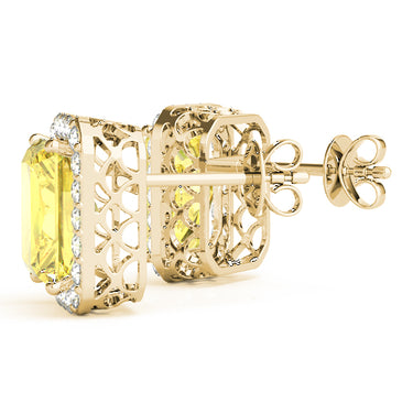 Radiant Halo Studs – Radiant Lab Diamond Stud Earrings in 18K Gold | Just Brilliant – view 15