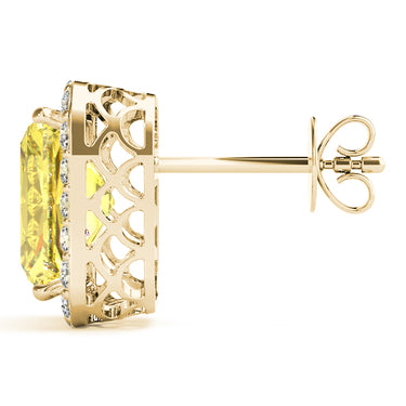Radiant Halo Studs – Radiant Lab Diamond Stud Earrings in 18K Gold | Just Brilliant – view 13