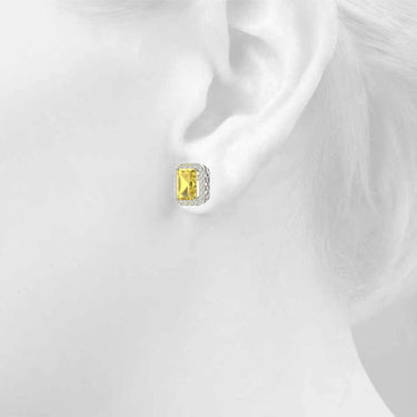 Radiant Halo Studs – Radiant Lab Diamond Stud Earrings in 18K Gold | Just Brilliant – view 11