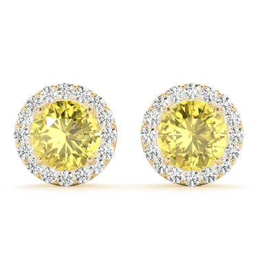 Round Halo Studs – Round Lab Diamond Stud Earrings in 18K Gold | Just Brilliant – view 13