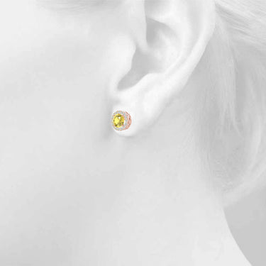 Round Halo Studs – Round Lab Diamond Stud Earrings in 18K Gold | Just Brilliant – view 22