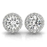 Round Halo Studs – Radiant Lab Diamond Stud Earrings in 18K Gold | Just Brilliant