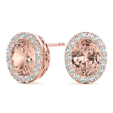 Oval Halo Studs – Oval Lab Diamond Stud Earrings in 18K Gold | Just Brilliant – view 19