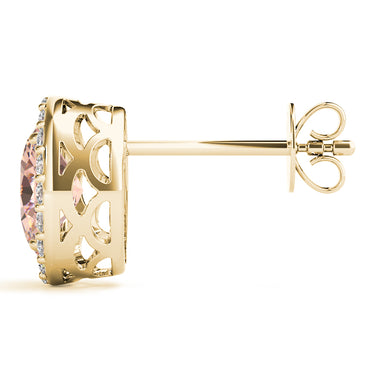 Oval Halo Studs – Oval Lab Diamond Stud Earrings in 18K Gold | Just Brilliant – view 13