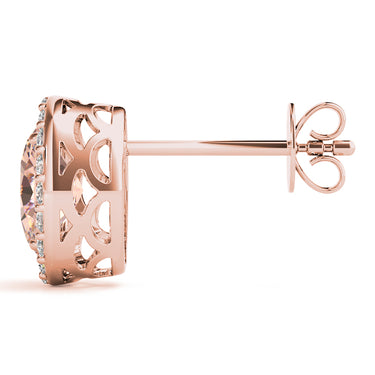 Oval Halo Studs – Oval Lab Diamond Stud Earrings in 18K Gold | Just Brilliant – view 18