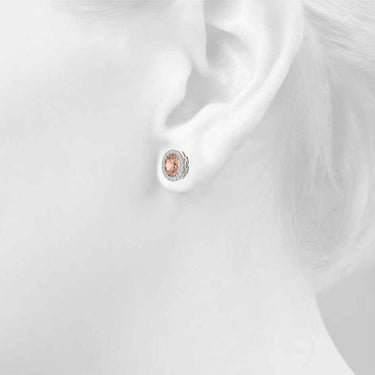 Oval Halo Studs – Oval Lab Diamond Stud Earrings in 18K Gold | Just Brilliant – view 11