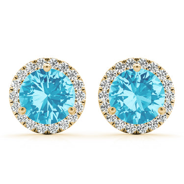 Round Martini Halo Studs – Round Lab Diamond Stud Earrings in 18K Gold | Just Brilliant – view 21