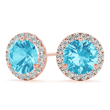 Round Martini Halo Studs – Round Lab Diamond Stud Earrings in 18K Gold | Just Brilliant – view 28