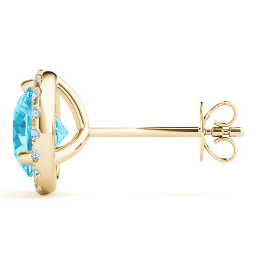 Round Martini Halo Studs – Round Lab Diamond Stud Earrings in 18K Gold | Just Brilliant – view 22