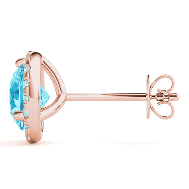 Round Martini Halo Studs – Round Lab Diamond Stud Earrings in 18K Gold | Just Brilliant – view 27