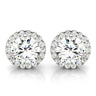 Round Martini Halo Studs – Radiant Lab Diamond Stud Earrings in 18K Gold | Just Brilliant