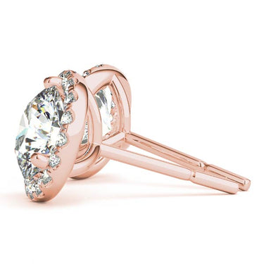 Round Martini Halo Studs – Round Lab Diamond Stud Earrings in 18K Gold | Just Brilliant – view 12