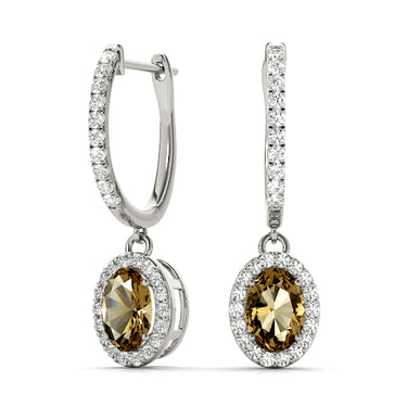 Earrings Halo – Lab Diamond Earrings in 18K Gold | Just Brilliant – side view