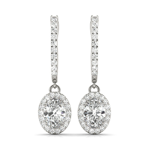 Earrings Halo – Oval Lab Diamond Earrings in 18K Gold | Just Brilliant