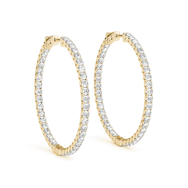 Inside-Out Value Lock Hoop Earrings – Lab Diamond Hoop Earrings in 18K Gold | Just Brilliant – side view