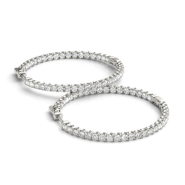 Inside-Out Value Lock Hoop Earrings – Lab Diamond Hoop Earrings in 18K Gold | Just Brilliant – close-up view