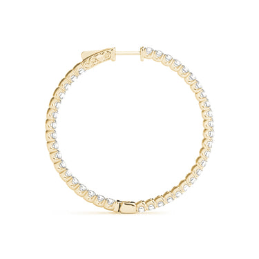 Inside-Out Value Lock Hoop Earrings – Lab Diamond Hoop Earrings in 18K Gold | Just Brilliant – angle view