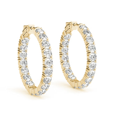 Inside-Out Vault Lock Hoop Earrings – Lab Diamond Hoop Earrings in 18K Gold | Just Brilliant – side view